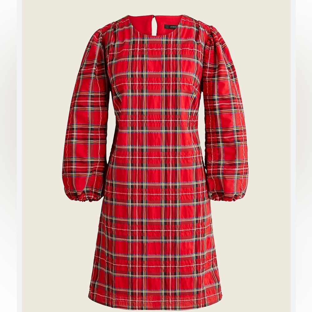 J.Crew Good Tidings Puff Sleeve Dress